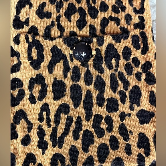 Milly Of New York Vintage 100% Merino Wool Leopard Print Cardigan Size Small - Picture 11 of 13
